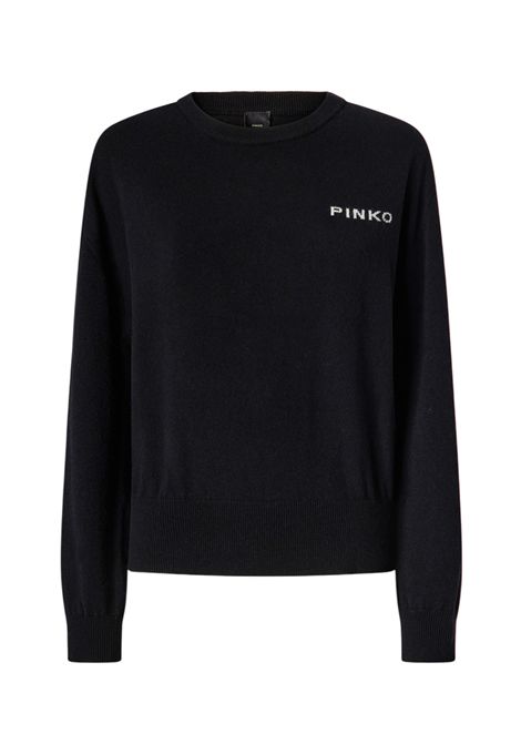 Sweater with maxi Love Birds logo PINKO | sweaters | 105561 A2SIZZ2